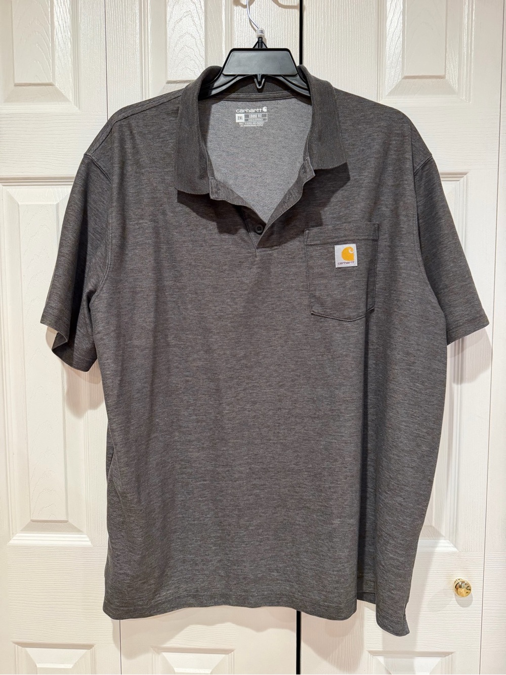 Carhartt Men's Charcoal Gray Short-Sleeve Polo with Pocket